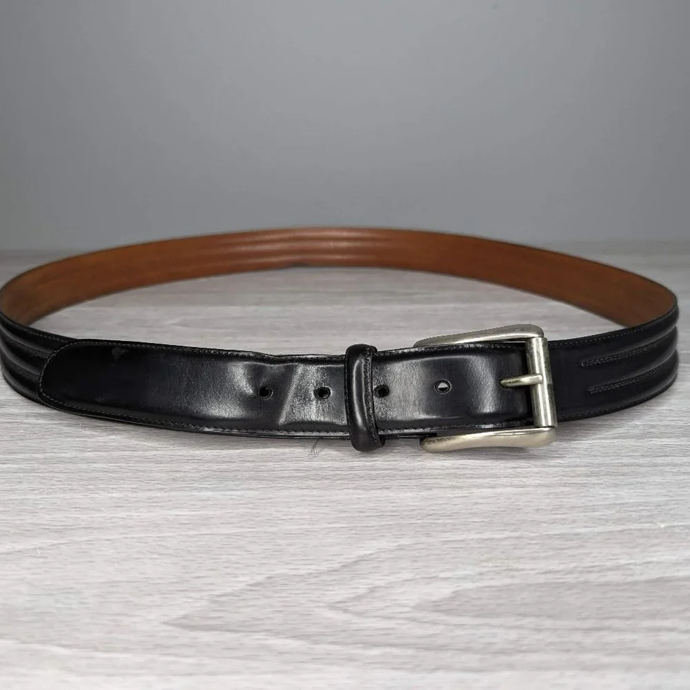 Johnston & Murphy Black Leather Belt Size 42